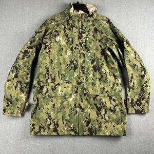 US Navy Working Parka Jacket Mens Small Regular Type III NWU Camo Seals Shell